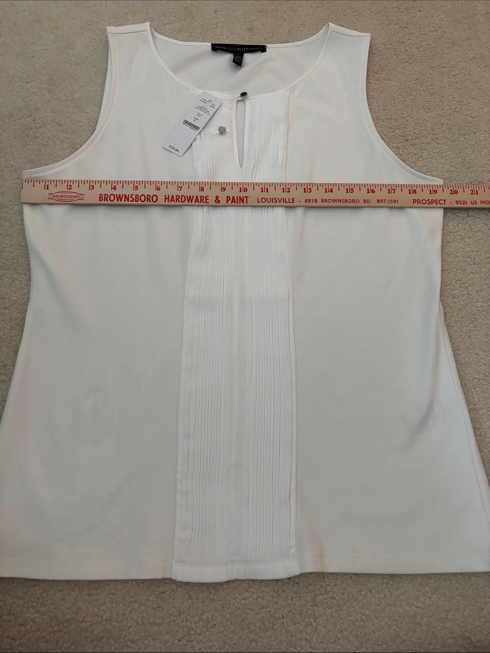 Whbm ,White Sleeveless Pintuck Shell Top